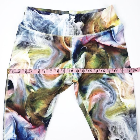 Leostar Athletica Abstract Swirl Multi Color Print Workout leggings Women's SZ 6 - Picture 5 of 9